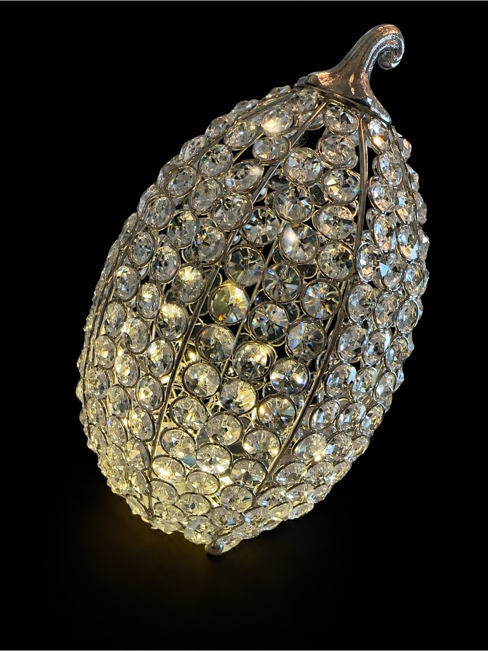 Home Goods Silver Crystal Pumpkin Luminary Candle Holder 12” Glam Fall Decor 🧡🤎🧡